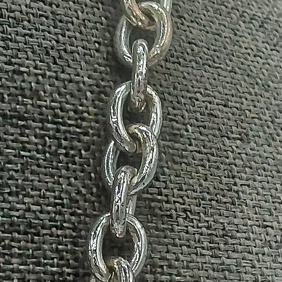 Vintage Necklace Chunky Bib Mother of Pearl and Metal Circle Charms Boho Rope Ch - Picture 7 of 9